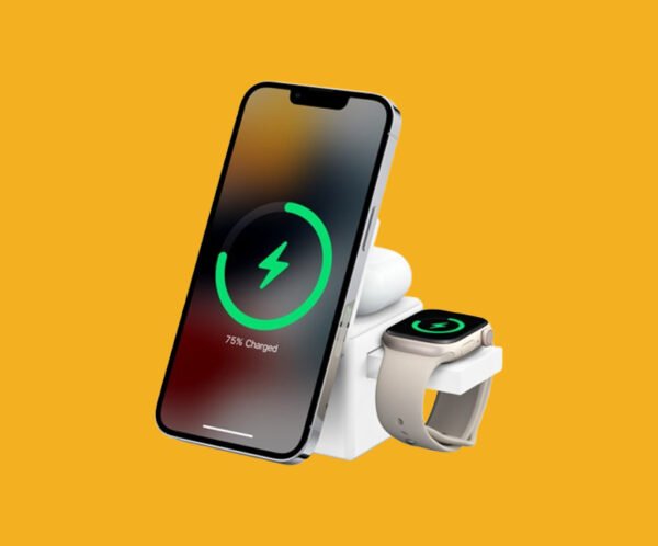 Cube 3-en-1 Anker avec Qi2 – Recharge sans fil rapide et compacte pour iPhone, Apple Watch et AirPods