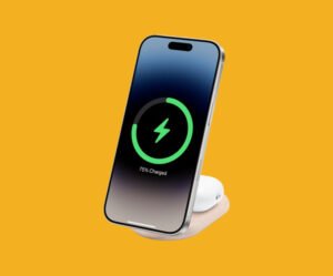 Socle de recharge BoostCharge 2-en-1 Belkin – Magnétique, pliable et ultra-pratique